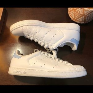 White and Blue Adidas Sneakers